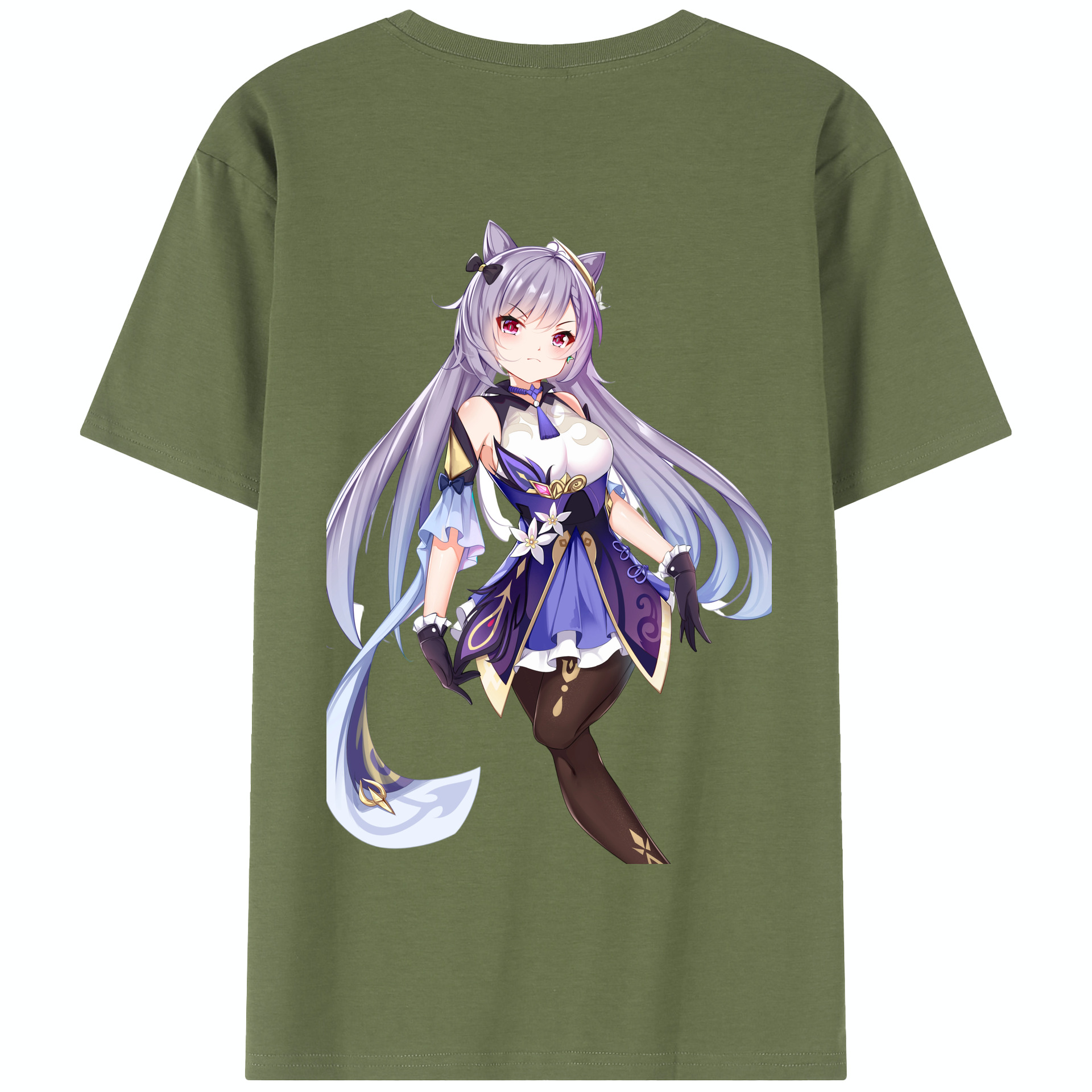 げんし神 刻晴 こくせい genshin Kokusei 綿100％半袖Tシャツ（背面プリント）